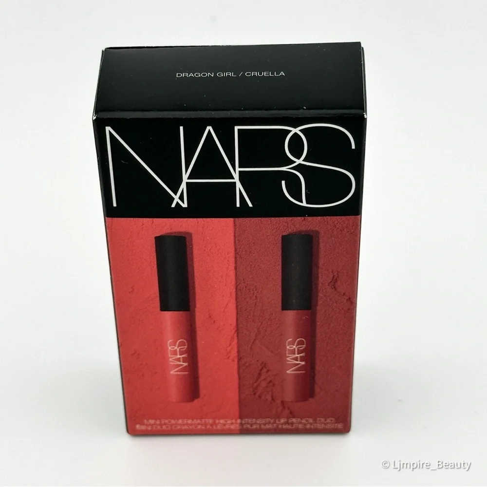 🆕 NARS Mini Powermatte Lip Pencil Duo in Shades: Dragon Girl & Cruella NIB